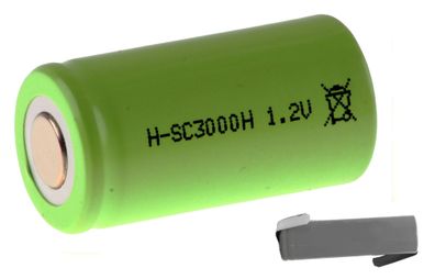 Mexcel Akku Sub-C 1,2V / 3000mAh NS3000SCHT Hochtemperatur NiMh Lötfahne Z