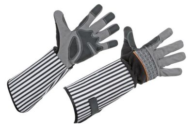 2 Paar Rosenhandschuh Gr. 10/ XL Rose Garden lange Stulpe schwarz grau Handschuhe
