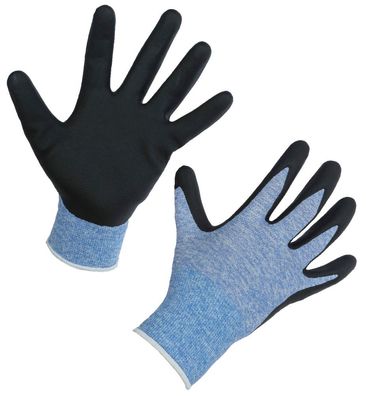 10 Paar Handschuh ThinkGreen Expert blau, Nitrilschaum Gr. 11 / XXL Feinstrick
