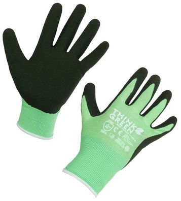 10 Paar Handschuh ThinkGreen Universal grün, Latexschaum Gr. 10 / XL Feinstrick