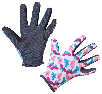 5 Paar Kinderhandschuh Joy 8-11 Jahre offene Stulpe, Schmetterlinge Handschuhe