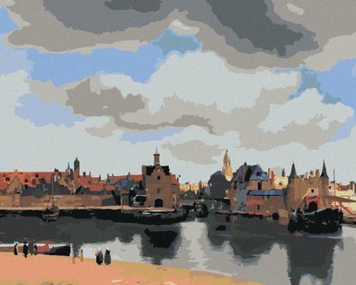 Zuty - Malen nach Zahlen - Ansicht VON DELFT (J. Vermeer), 40x50 cm