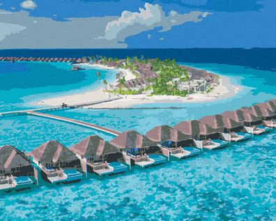 Zuty - Malen nach Zahlen - DAS Paradies AUF DEN Malediven, 40x50 cm