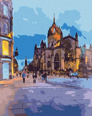 Zuty - Malen nach Zahlen - Ansicht VON ST. GILES Kathedrale IN Edinburgh, 40x50 cm