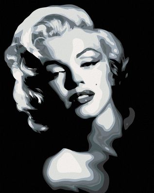 Zuty - Malen nach Zahlen - Schwarzweiße Marilyn, 40x50 cm
