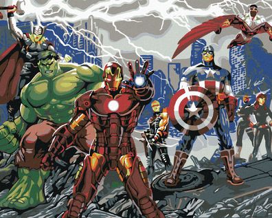 Zuty - Malen nach Zahlen - Avengers HELDEN, 40x50 cm
