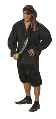 Kostüm schwarzes Hemd Pirat Edelmann Vampir Piratenhemd Halloween Karneval