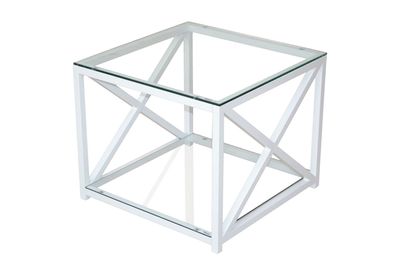 Beistelltisch Glasplatte Glastisch Wohnzimmertisch Couchtisch Nachttisch 60x60cm