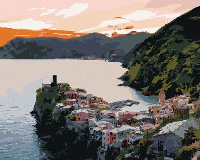 Zuty - Malen nach Zahlen - STADT AM MEER, Italien (TED DAVIS), 40x50 cm