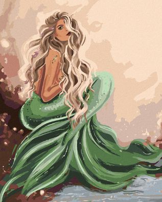 Zuty - Malen nach Zahlen - Wunderschßne Meerjungfrau, 40x50 cm
