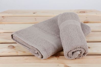 Handtuch 100% Baumwolle 50x100 cm Gästetuch Duschtuch Badetuch Handtücher Taupe