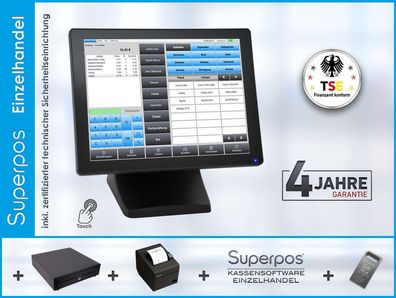 Shishashop / Einzelhandel Kassensystem + TSE Kassensoftware Superpos & Zubehör