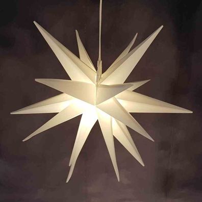 LED Stern Kunststoff weiß Ø58cm LED warmweiß Leuchtdeko Weihnachten Lichter XMAS