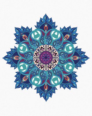 Zuty - Malen nach Zahlen - BLAUE Mandala, 40x50 cm