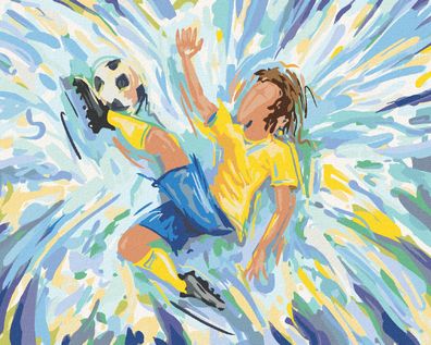 Zuty - Malen nach Zahlen - Fussballspieler AUF BLAUEM Hintergrund, 40x50 cm