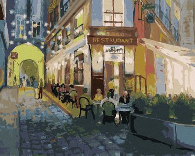 Zuty - Malen nach Zahlen - Restaurant IN PARIS, 40x50 cm