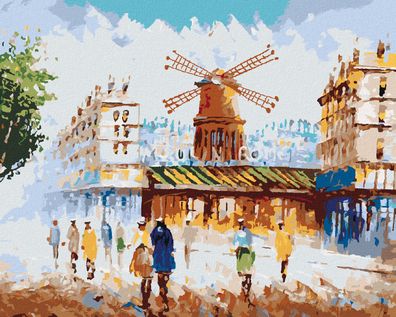 Zuty - Malen nach Zahlen - MOULIN ROUGE IN PARIS, 40x50 cm