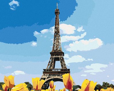 Zuty - Malen nach Zahlen - Eiffelturm UND TULPEN, 40x50 cm