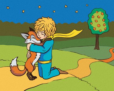 Zuty - Malen nach Zahlen - DER KLEINE PRINZ UMARMT DEN FUCHS, 40x50 cm