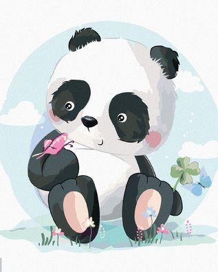 Zuty - Malen nach Zahlen - PANDA MIT Schmetterling, 40x50 cm