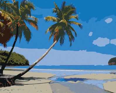 Zuty - Malen nach Zahlen - Tropischer STRAND IN DER Karibik, 40x50 cm
