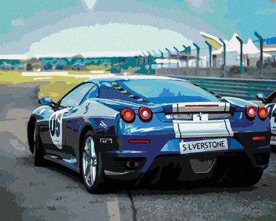 Zuty - Malen nach Zahlen - Sportliches BLAUES AUTO Ferrari, 40x50 cm