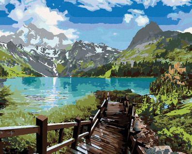 Zuty - Malen nach Zahlen - TREPPE ZUM SEE, 40x50 cm