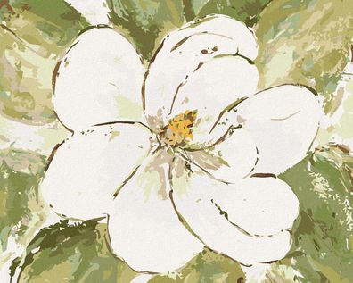 Zuty - Malen nach Zahlen - WEISSE Magnolie (HALEY BUSCH), 40x50 cm