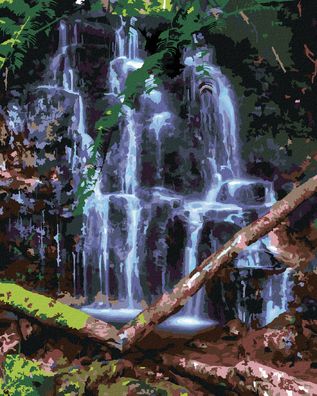 Zuty - Malen nach Zahlen - Wasserfall, HAWAII (TED DAVIS), 40x50 cm