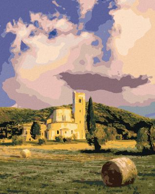 Zuty - Malen nach Zahlen - Kloster SANT ANTIMO, Italien (TED DAVIS), 40x50 cm