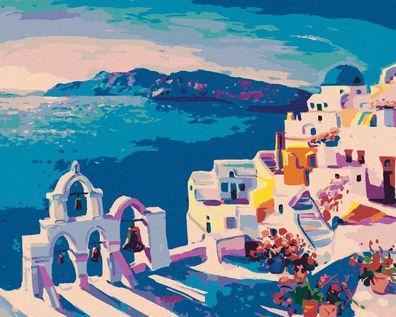 Zuty - Malen nach Zahlen - Santorini MIT Glocken, 40x50 cm