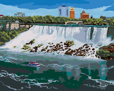 Zuty - Malen nach Zahlen - Amerikanische Niagara Wasserfßlle (ROBERT Johnson), 40x50