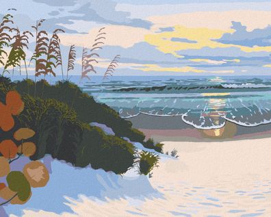 Zuty - Malen nach Zahlen - Strandeingang UND Sonnenuntergang (ROBERT Johnson), 40x50