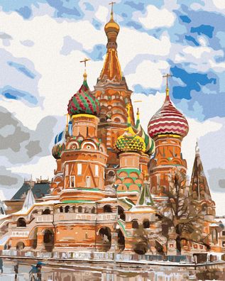 Zuty - Malen nach Zahlen - DIE Kathedrale DES Heiligen BASIL IN MOSKAU, 40x50 cm