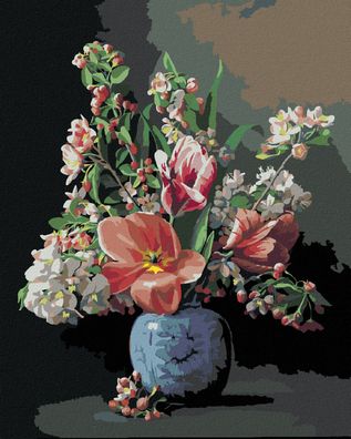 Zuty - Malen nach Zahlen - Stillleben Blumenstrauss IN EINER Porzellanvase (PIETER WA