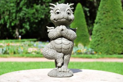 Gartenfigur Gartendrache - Modell Yogabaum - Fantasy Figur Deko Drache Garten