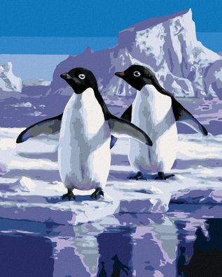 Zuty - Malen nach Zahlen - EIN PßRCHEN Pinguine AUF EINEM Gletscher (ROBERT Hautman),