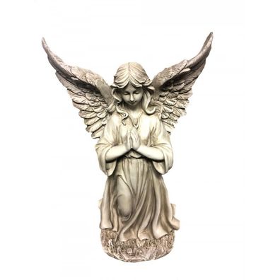 Gartenfigur Dekofigur - Engel stehend beige - Schutzengel Figur In-/ Outdoor Deko