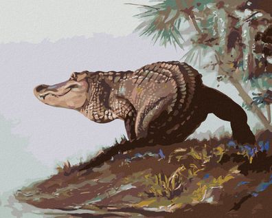 Zuty - Malen nach Zahlen - Alligator AM UFER (D. RUSTY RUST), 40x50 cm