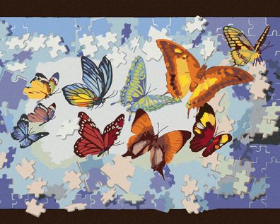 Zuty - Malen nach Zahlen - PUZZLE UND Schmetterlinge (D. RUSTY RUST), 40x50 cm