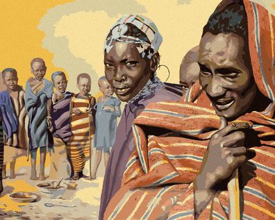 Zuty - Malen nach Zahlen - Afrikanische Einwohner (D. RUSTY RUST), 40x50 cm