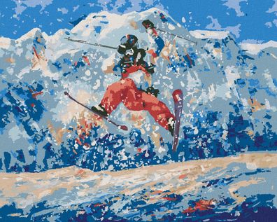 Zuty - Malen nach Zahlen - Freestyle-skifahrer, 40x50 cm