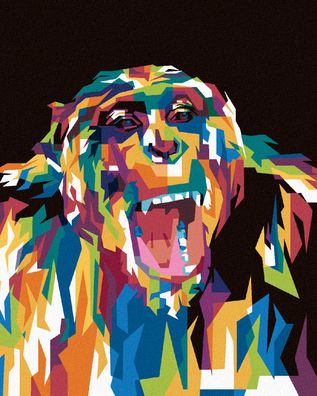 Zuty - Malen nach Zahlen - Farbiger Gorilla, 40x50 cm