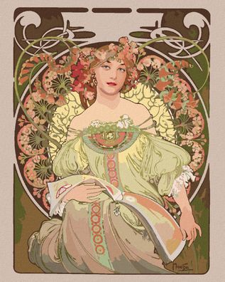 Zuty - Malen nach Zahlen - TRAUM (ALPHONSE MUCHA), 40x50 cm