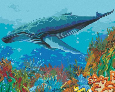 Zuty - Malen nach Zahlen - Walfisch UND Korallenriff, 40x50 cm