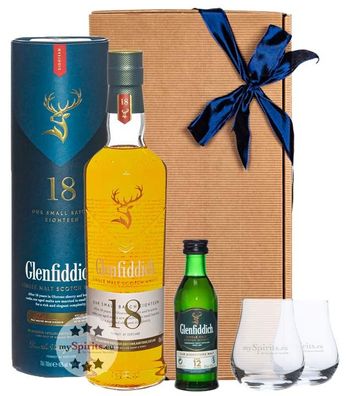 Glenfiddich Whisky Geschenkset mit 2 Nosinggläsern (, 0,75 Liter) (40 % Vol., hide)