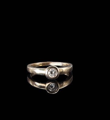 585/ 14kt Rotgold Ring von CHRIST, mit Diamant 0,20ct, Gr.54, guter Zustand.