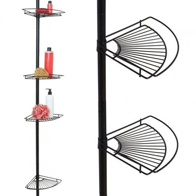 Teleskop-Duschstange - schwarz - 2 Ebenen