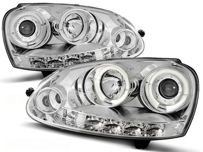 Scheinwerfer Dual Halo Felgen VW GOLF 5 10 03-09 ANGEL EYES CHROME