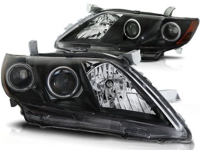 Scheinwerfer Dual Halo Felgen TOYOTA CAMRY 6 XV40 06-09 ANGEL EYES Schwarz